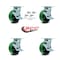 Service Caster 5 Inch Green Poly on Steel Caster Set with Roller Bearings and Brake/Swivel Lock SCC-30CS520-PUR-GB-TLB-BSL-4 - alternate 1
